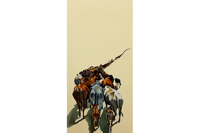 THE MUSTER 2' X 5' - oil on canvas