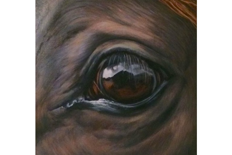 THROUGH THE BRACKEN 3' x 3' - oil on canvas