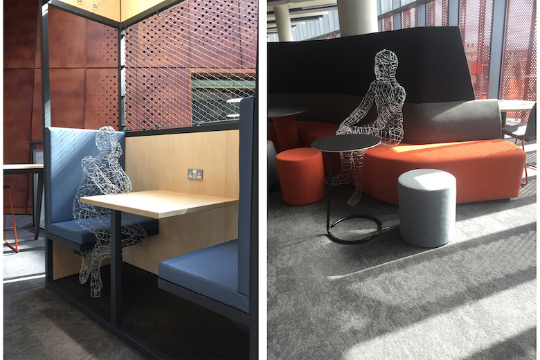 Figures in situ at James McCune Smith Learning Hub, University of Glasgow