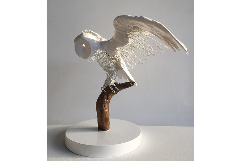 'BARN OWL' - Wire and plaster
